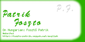 patrik foszto business card