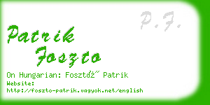 patrik foszto business card